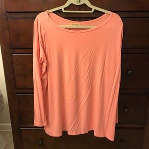 Coral long sleeve piko shirt size small